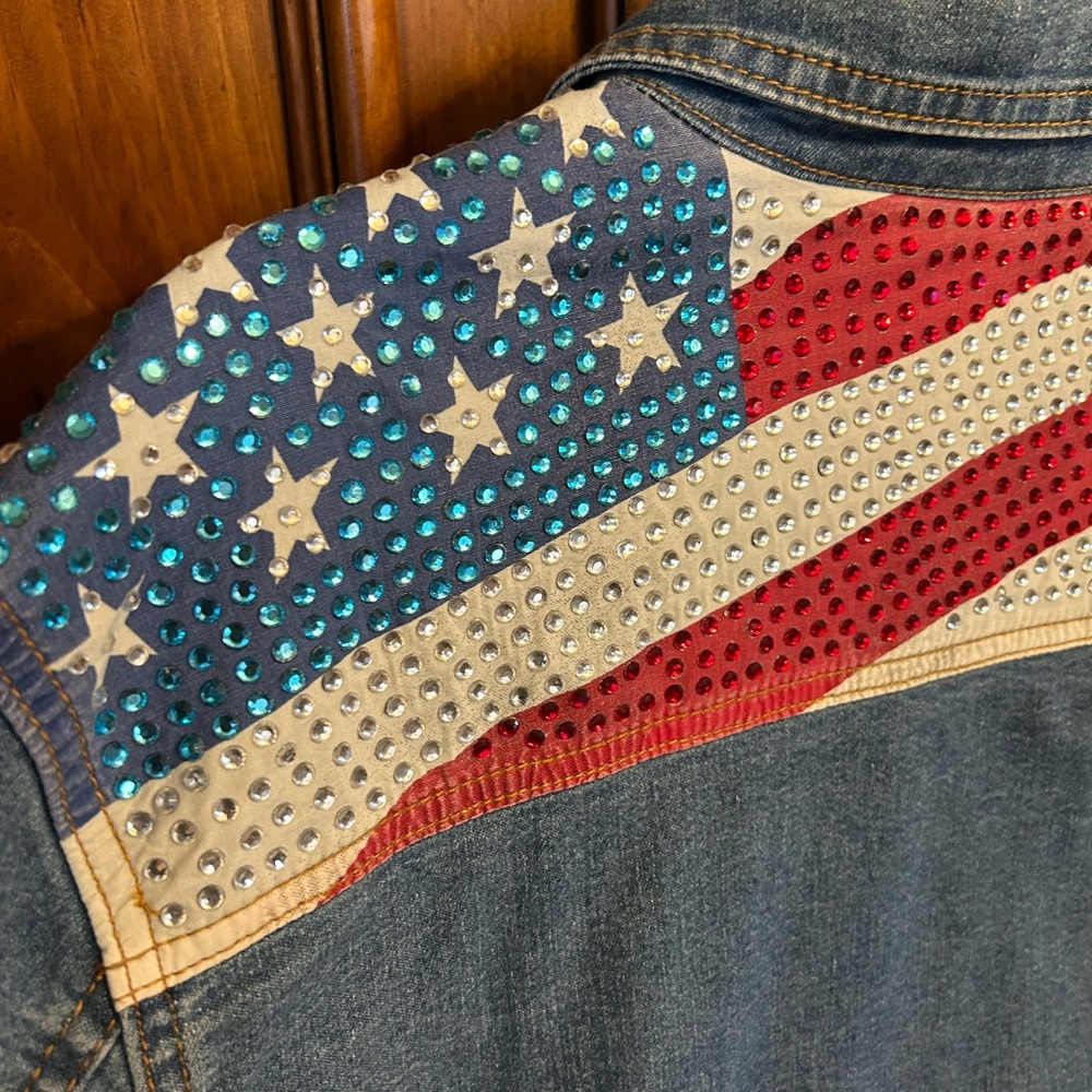Vtg Bradford Exchange Patriotic Denim Jacket Size Medium - Picture 3 of 12